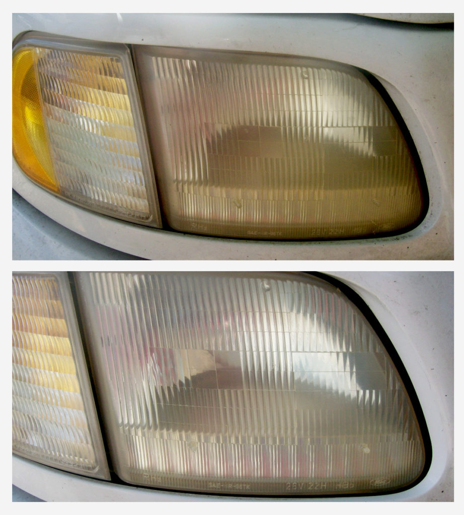 cleaning headlights